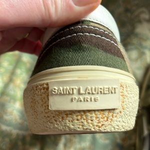 Saint Laurent Green and Tan Sneakers
